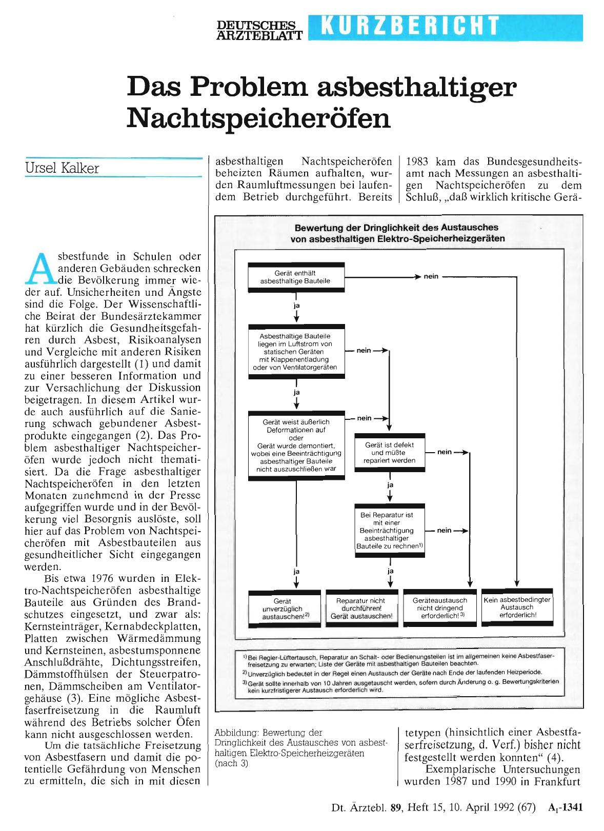 Vorschauseite 1: Das Problem asbesthaltiger Nachtspeicheröfen
