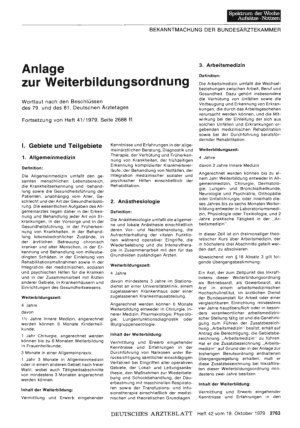 Vorschauseite 1: BUNDESÄRZTEKAMMER: Anlage zur Weiterbildungsordnung - Wortlaut nach den Beschlüssen des 79. und des 81. Deutschen Ärztetages