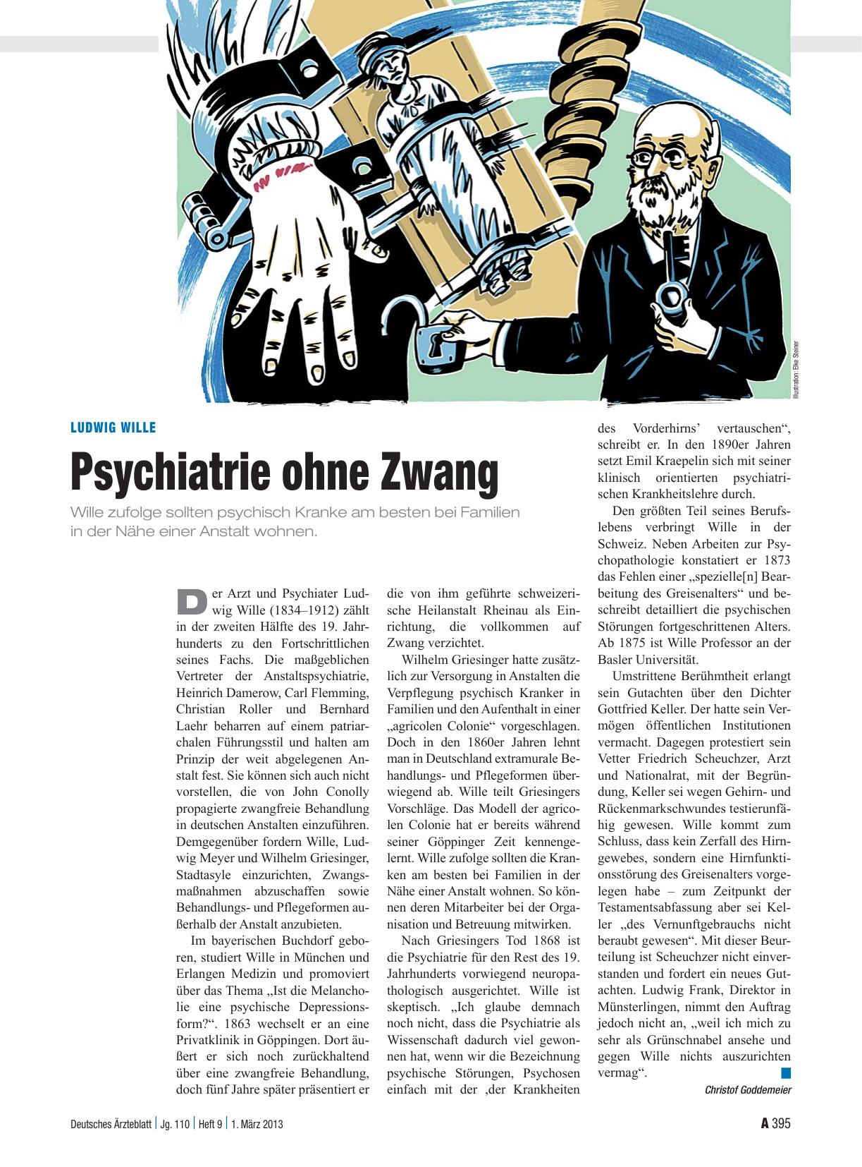 Vorschauseite 1: Ludwig Wille: Psychiatrie ohne Zwang