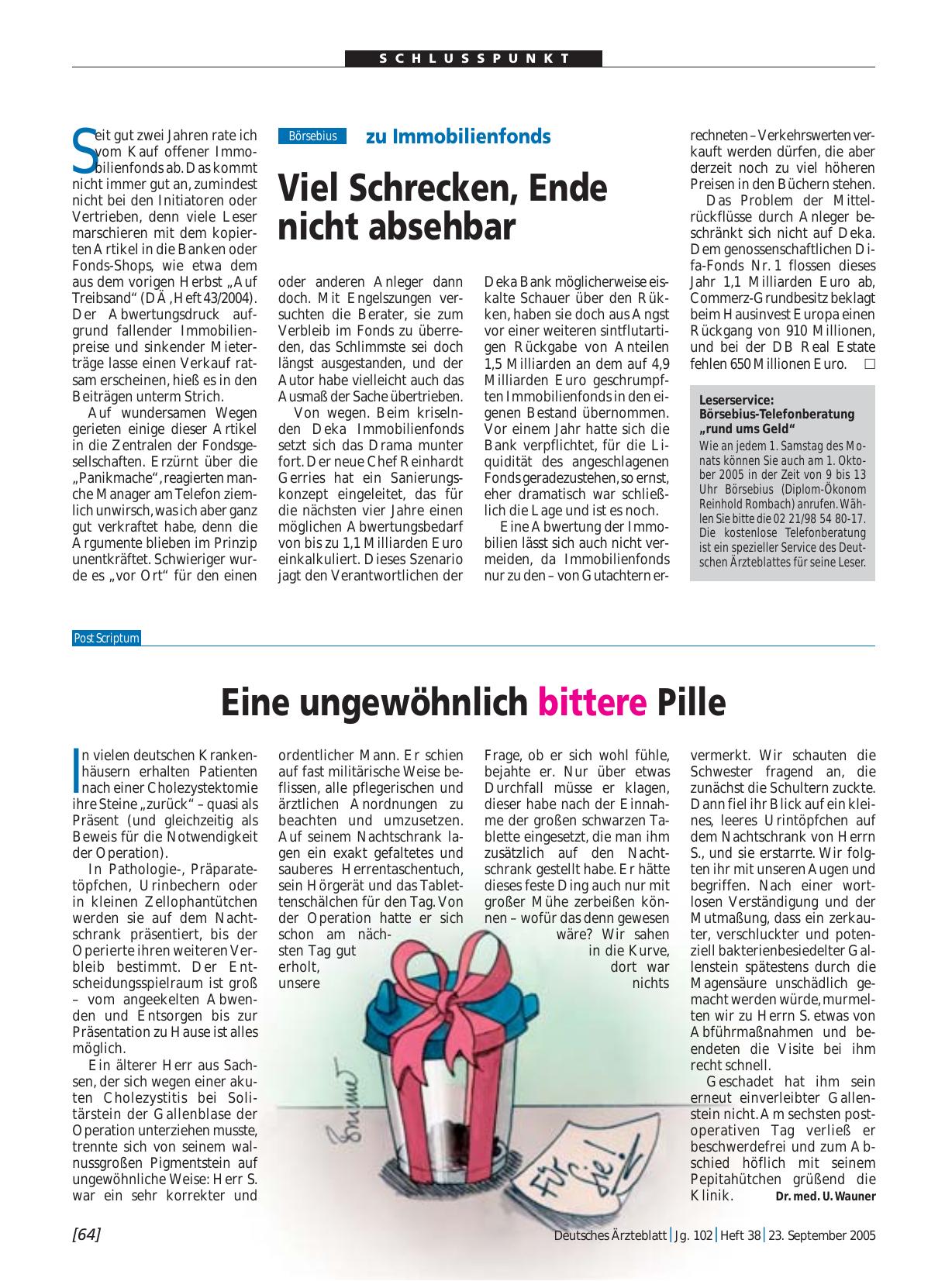 Vorschauseite 1: Eine ungewöhnlich bittere Pille