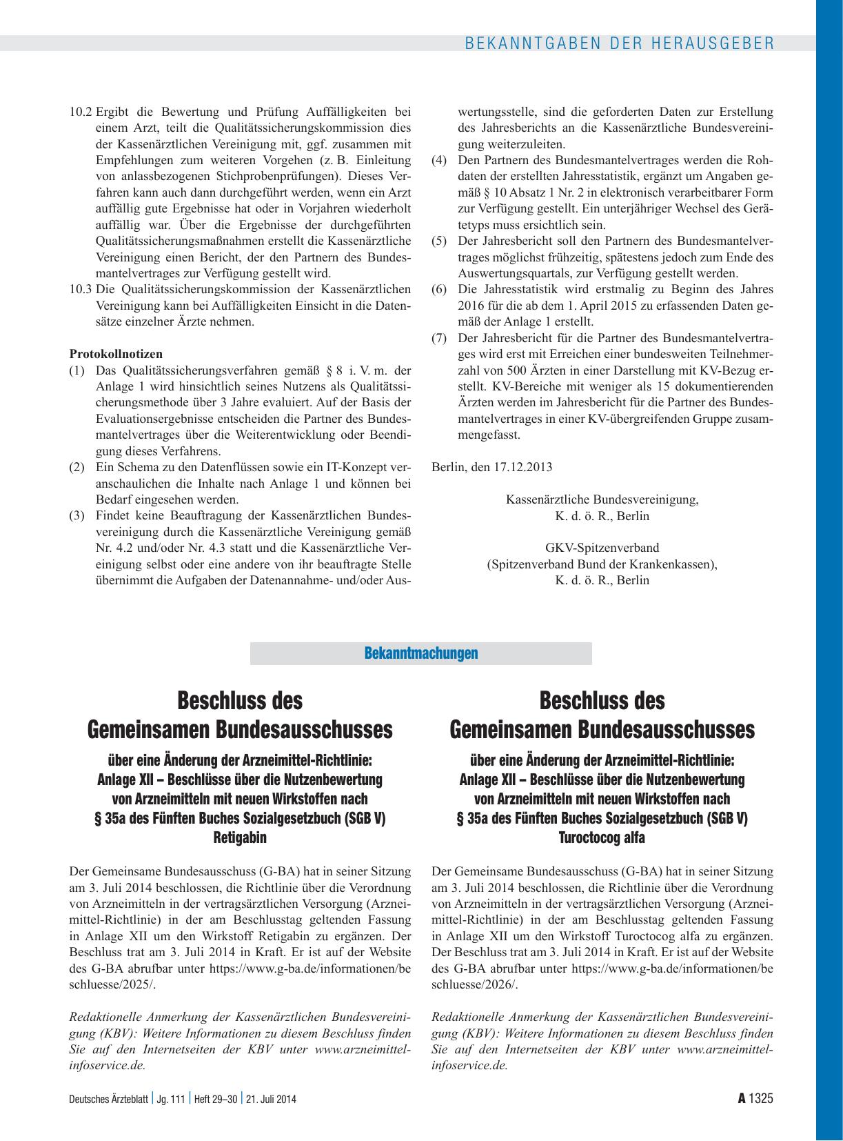 Vorschauseite 1: Beschluss des Gemeinsamen Bundesausschusses über eine Änderung der Arzneimittel-Richtlinie: Anlage XII – Beschlüsse über die Nutzenbewertung von Arzneimitteln mit neuen Wirkstoffe…
