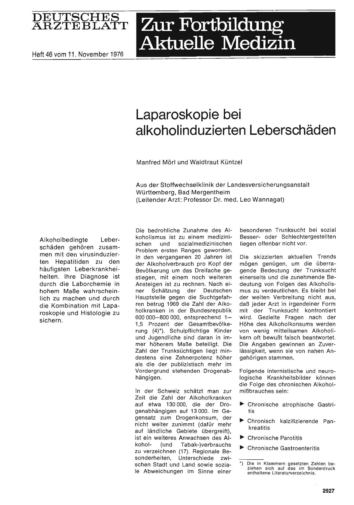 Vorschauseite 1: Laparoskopie bei alkoholinduzierten Leberschäden