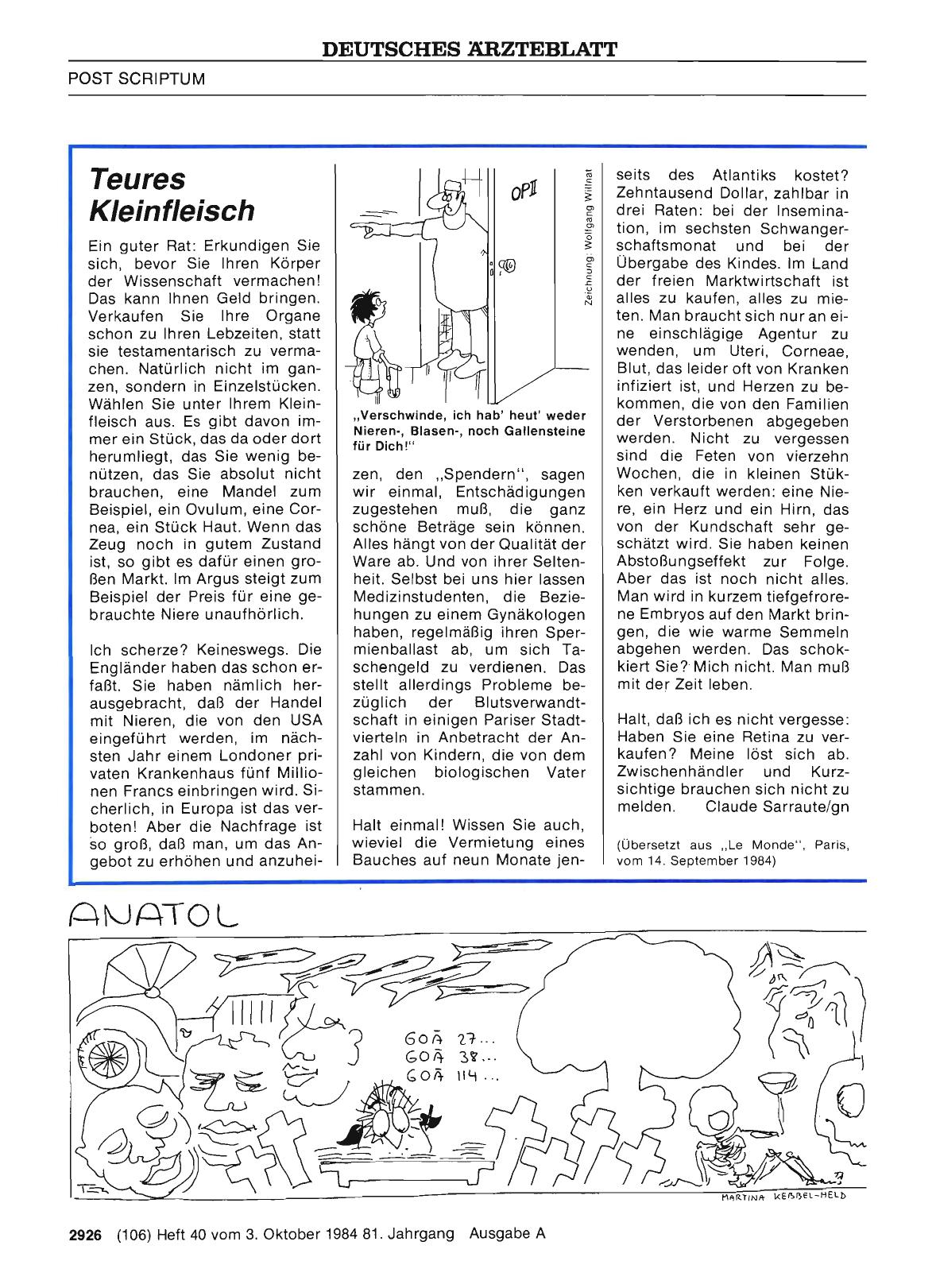 Vorschauseite 1: Teures Kleinfleisch