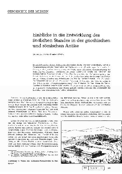 Vorschauseite 1: Einblicke in die Entwicklung des ärztlichen Standes in der griechischen und römischen Antike