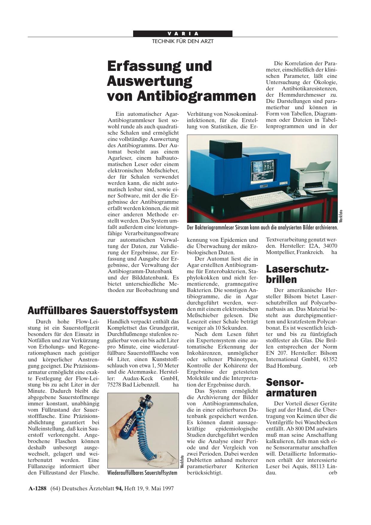 Vorschauseite 1: Auffüllbares Sauerstoffsystem
