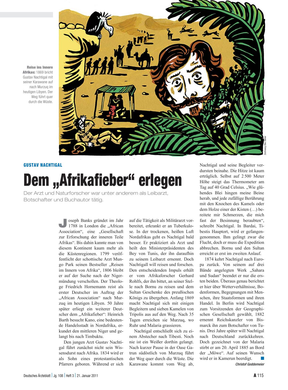 Vorschauseite 1: Gustav Nachtigal: Dem „Afrikafieber“ erlegen