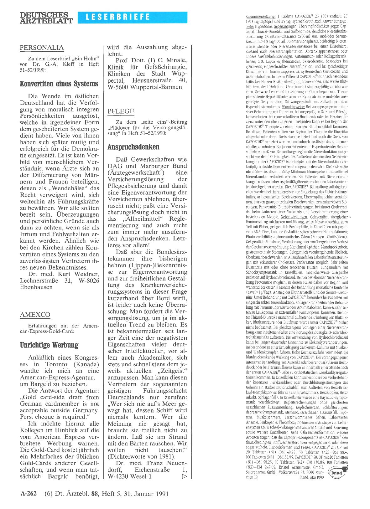 Vorschauseite 1: AMEXCO: Unrichtige Werbung