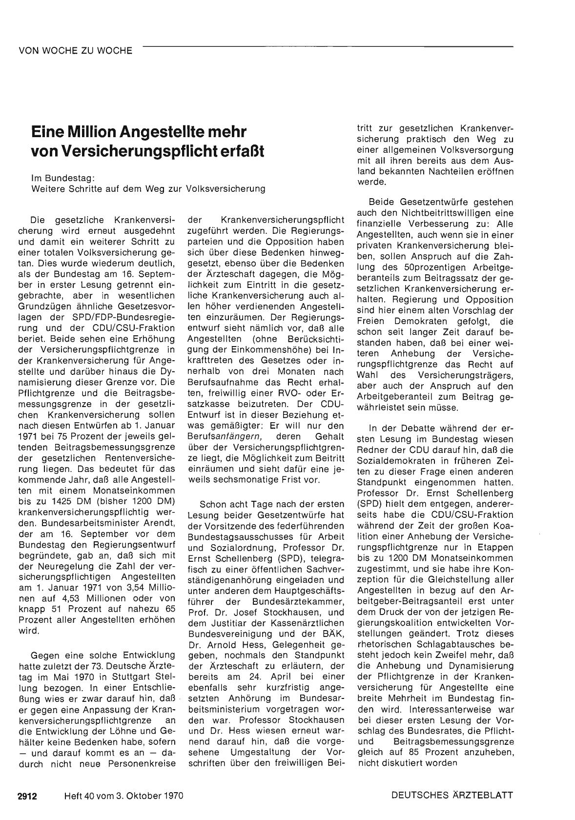 Vorschauseite 1: Eine Million Angestellte mehr von Versicherungspflicht erfaßt
