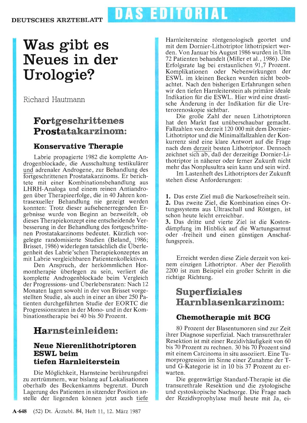 Vorschauseite 1: Was gibt es Neues in der Urologie?