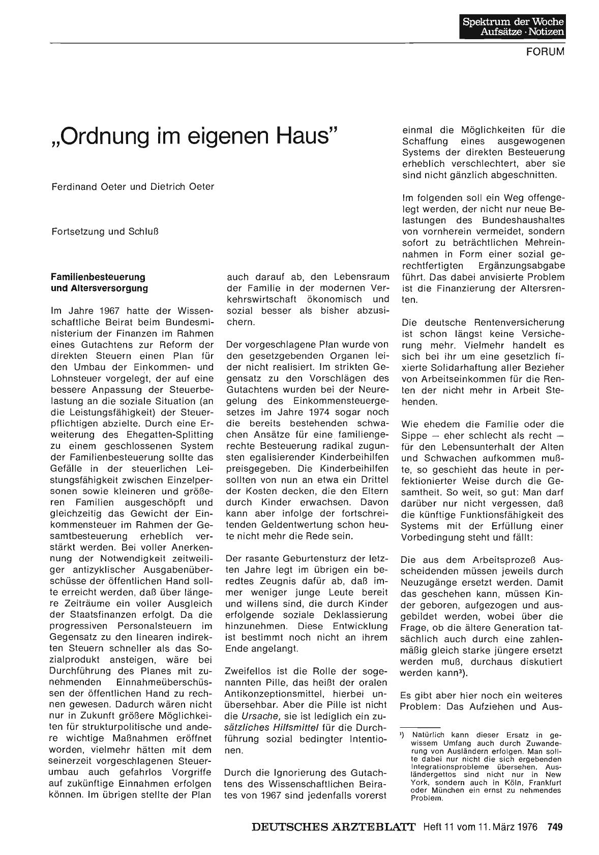 Vorschauseite 1: „Ordnung im eigenen Haus”