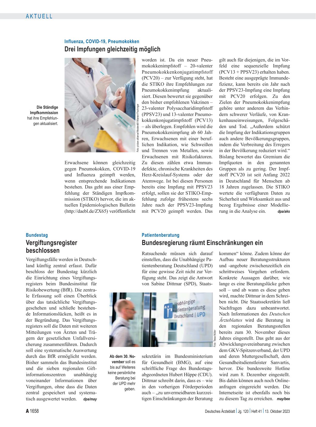 Vorschauseite 1: Influenza, COVID-19, Pneumokokken: Drei Impfungen gleichzeitig möglich