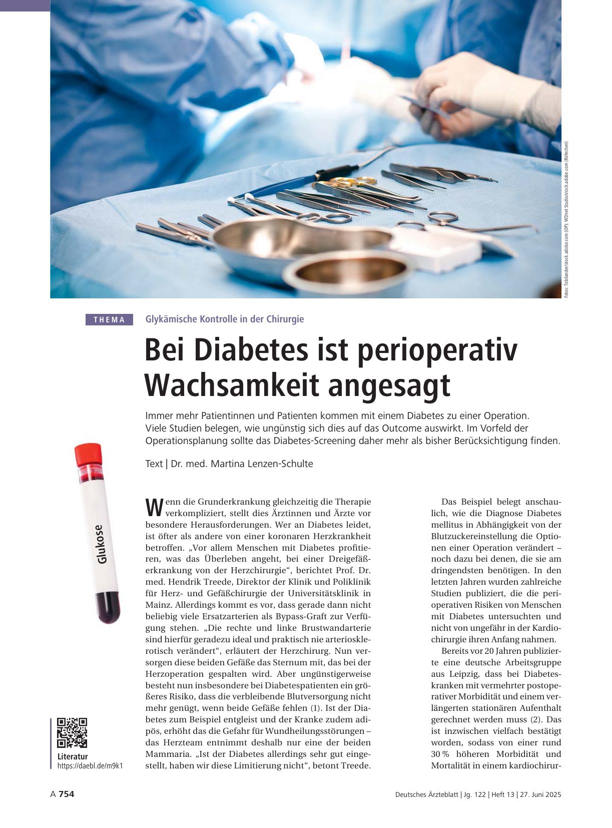 Vorschauseite 1: Glykämische Kontrolle in der Chirurgie: Bei Diabetes ist perioperativ Wachsamkeit angesagt