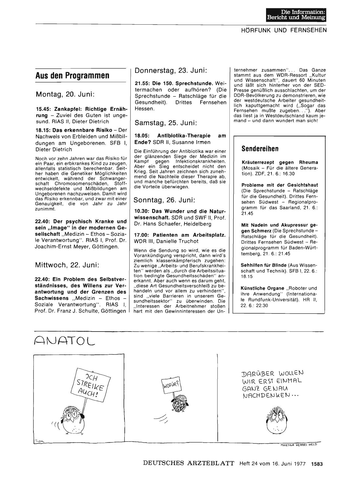 Vorschauseite 1: Aus den Programmen