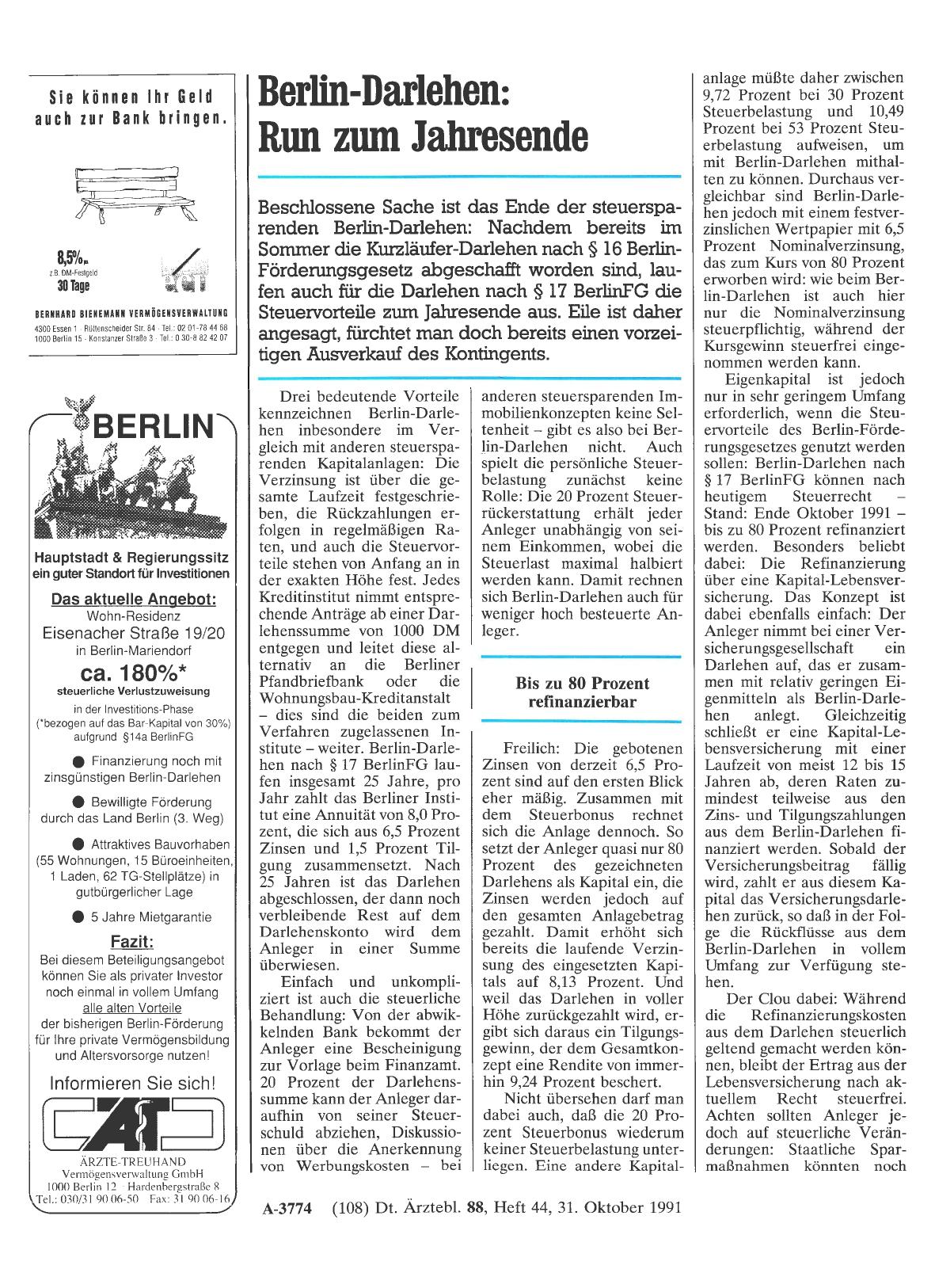 Vorschauseite 1: Berlin-Darlehen: Run zum Jahresende
