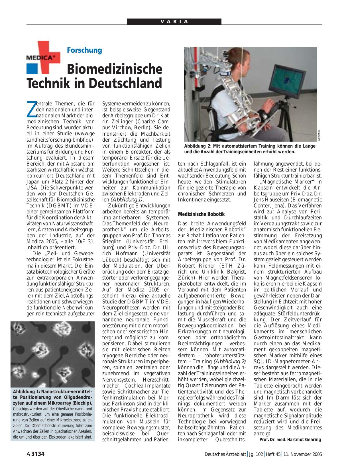 Vorschauseite 1: Forschung: Biomedizinische Technik in Deutschland
