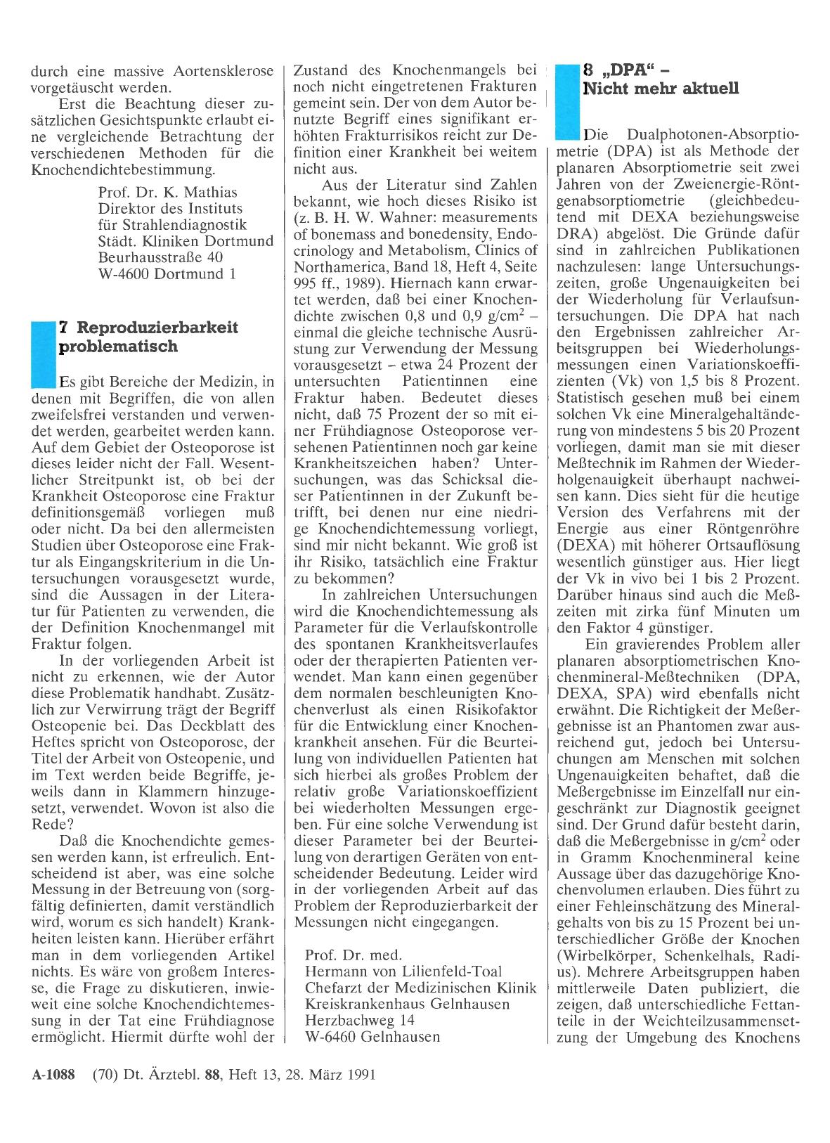 Vorschauseite 1: Quantitative Knochendichtemessung zur Diagnose der Osteopenie: Reproduzierbarkeit problematisch