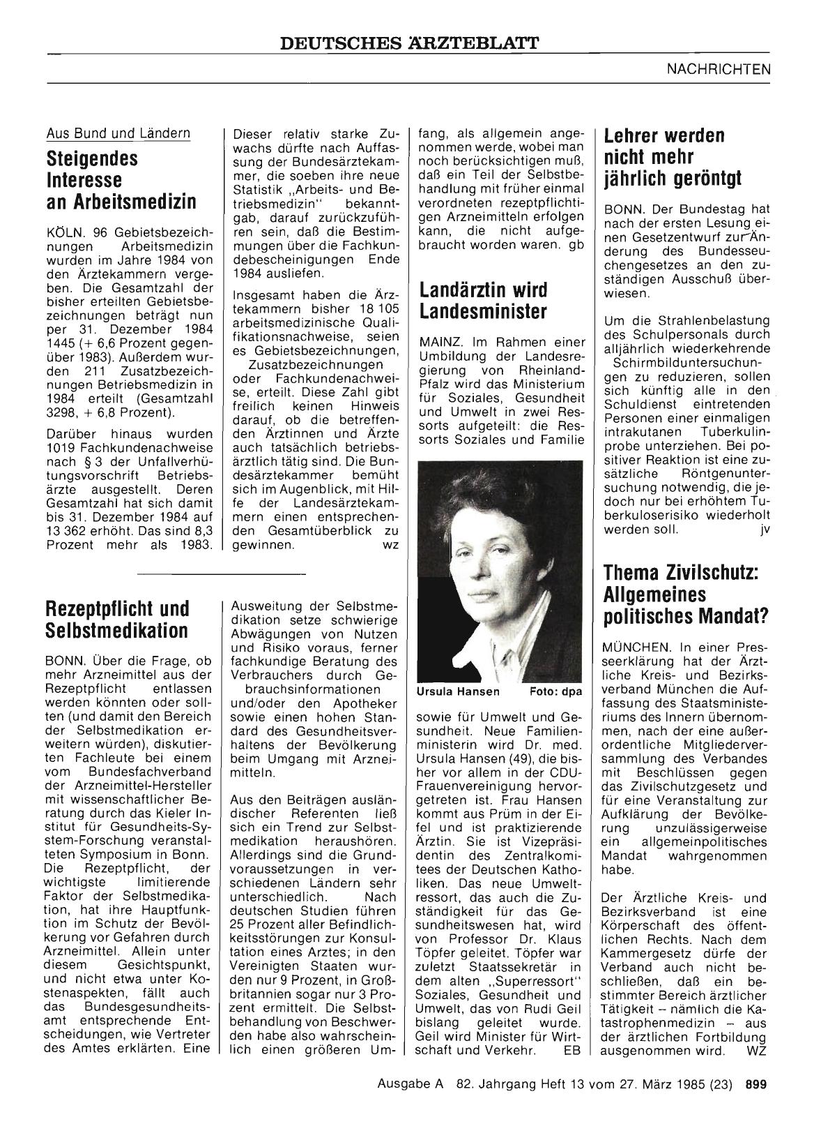 Vorschauseite 1: Landärztin wird Landesminister