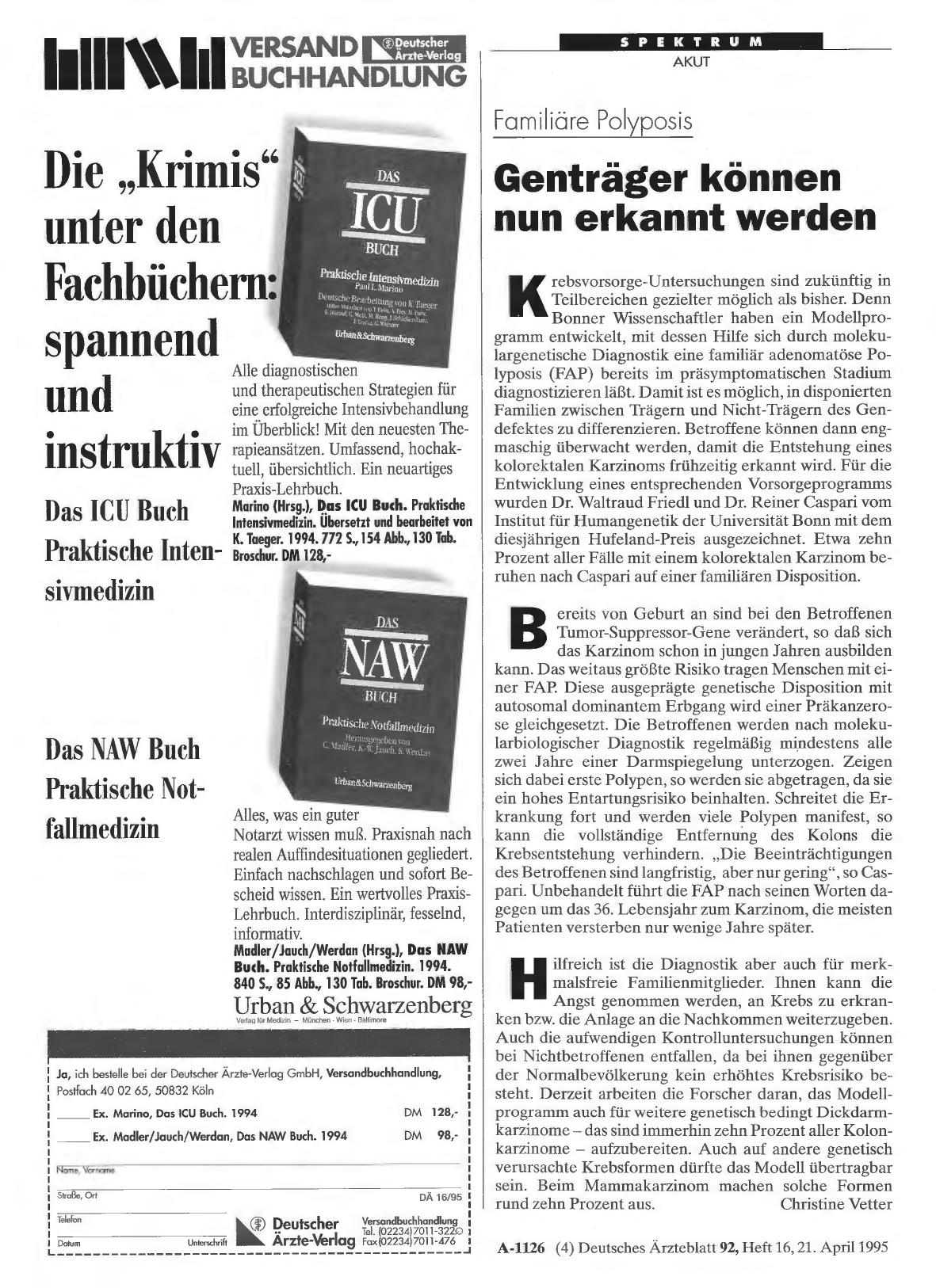 Vorschauseite 1: Familiäre Polyposis: Genträger können nun erkannt werden