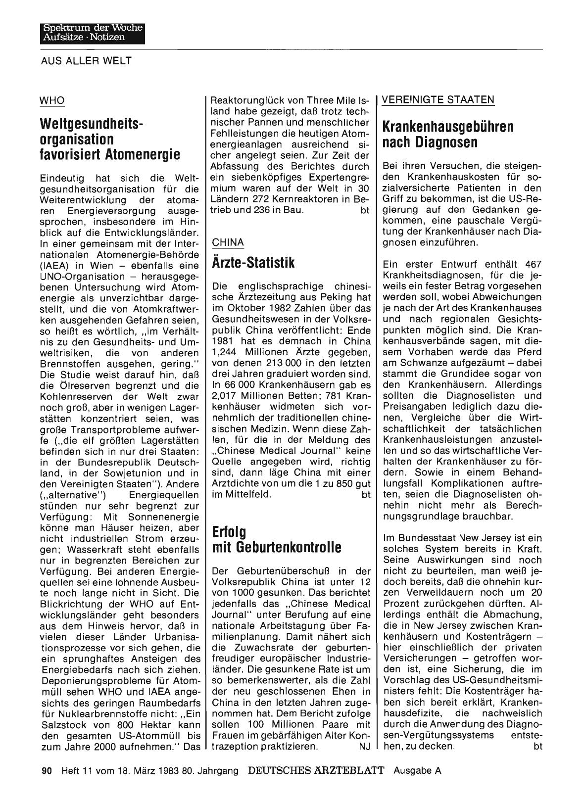 Vorschauseite 1: WHO: Weltgesundheitsorganisation favorisiert Atomenergie