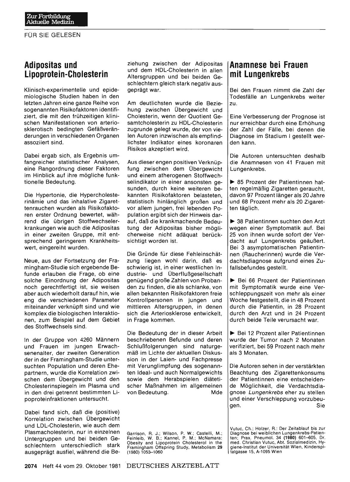 Vorschauseite 1: Anamnese bei Frauen mit Lungenkrebs
