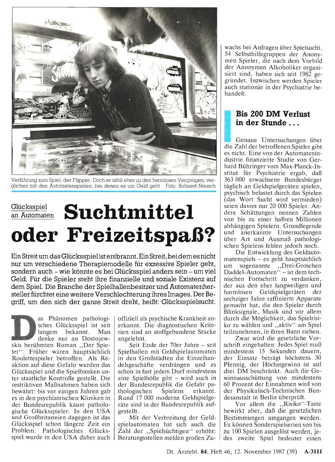 Vorschauseite 1: Glücksspiel an Automaten: Suchtmittel oder Freizeitspaß?