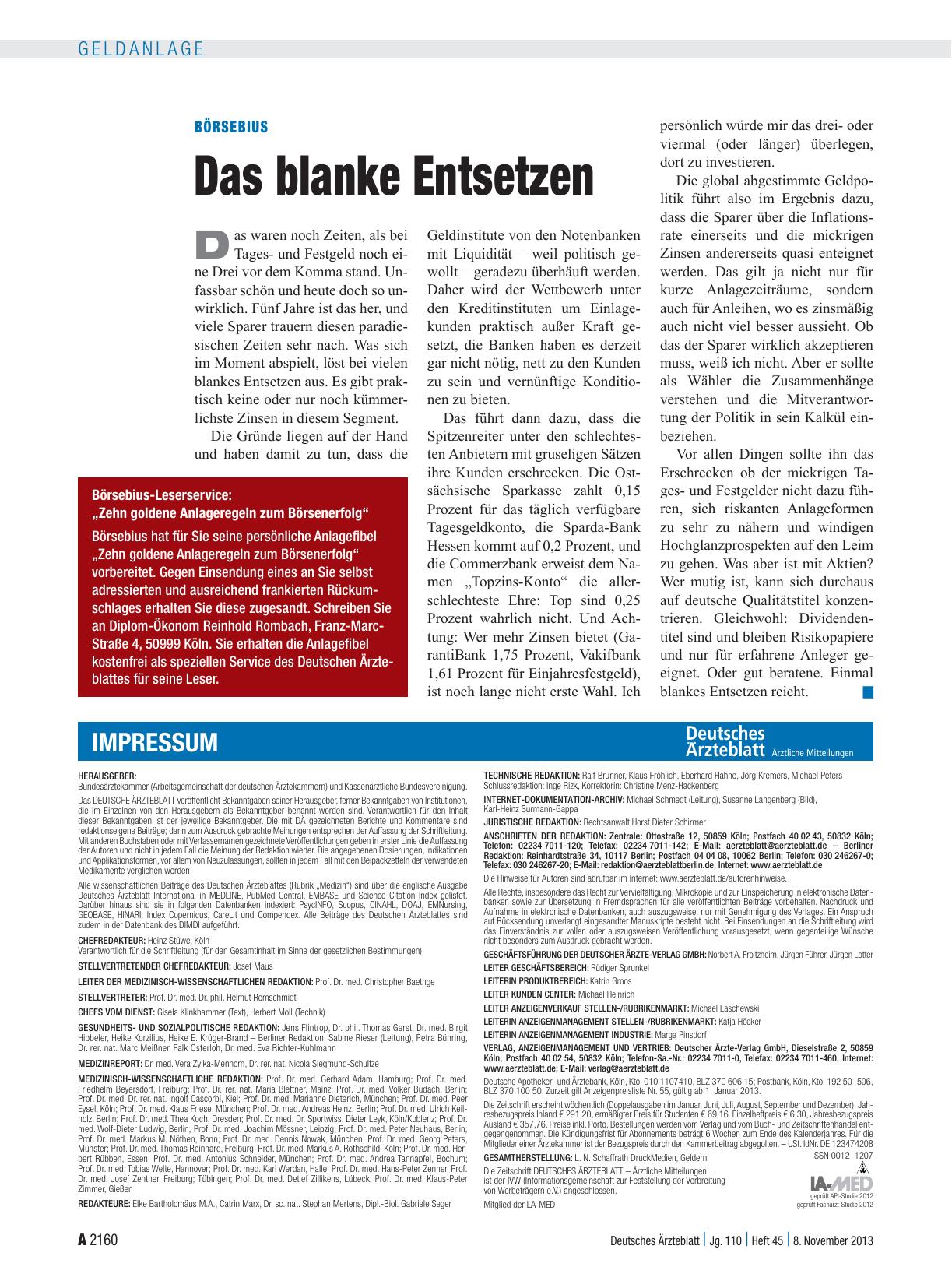 Vorschauseite 1: Börsebius: Das blanke Entsetzen