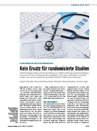 Vorschauseite 1: Patientenregister für die Nutzenbewertung: Kein Ersatz für randomisierte Studien