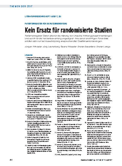Vorschauseite 5: Patientenregister für die Nutzenbewertung: Kein Ersatz für randomisierte Studien