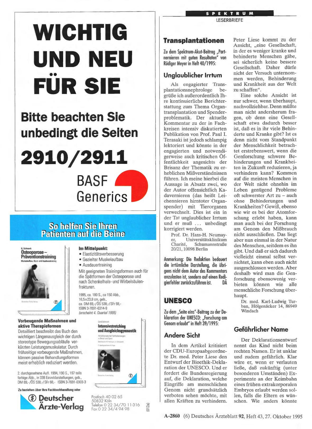 Vorschauseite 1: Transplantationen: Unglaublicher Irrtum
