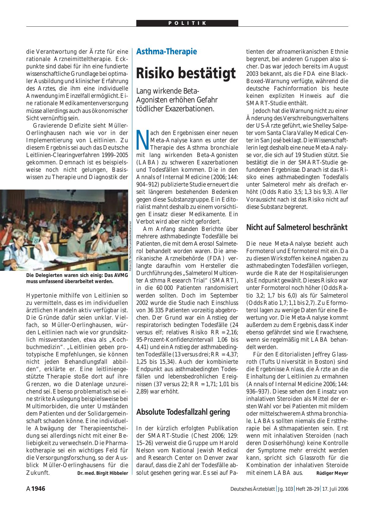Vorschauseite 1: Asthma-Therapie: Risiko bestätigt
