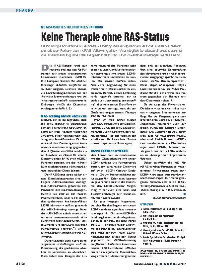 Vorschauseite 1: Metastasiertes Kolorektales Karzinom: Keine Therapie ohne RAS-Status