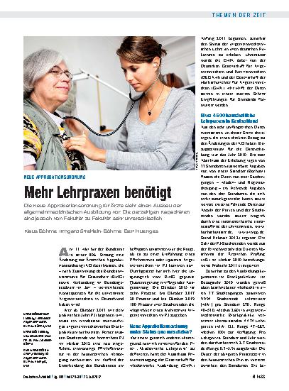 Vorschauseite 1: Neue Approbationsordnung: Mehr Lehrpraxen benötigt