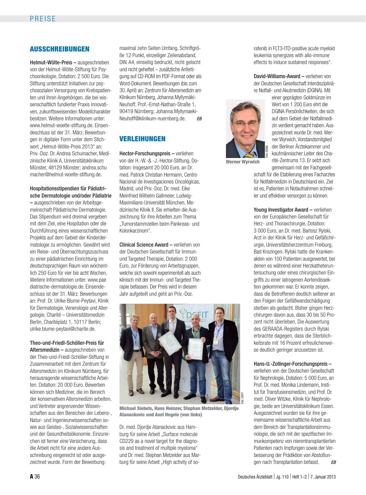Vorschauseite 1: Ausschreibungen
