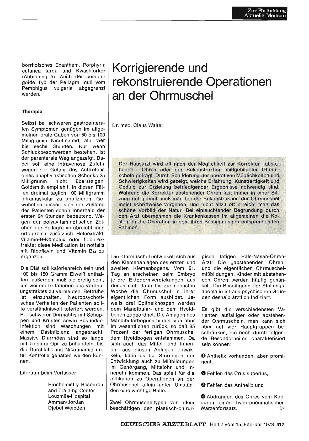 Vorschauseite 1: Korrigierende und rekonstruierende Operationen an der Ohrmuschel
