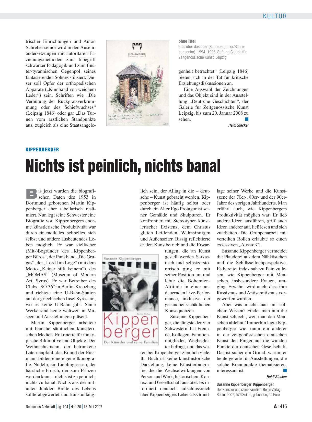 Vorschauseite 1: Kippenberger: Nichts ist peinlich, nichts banal
