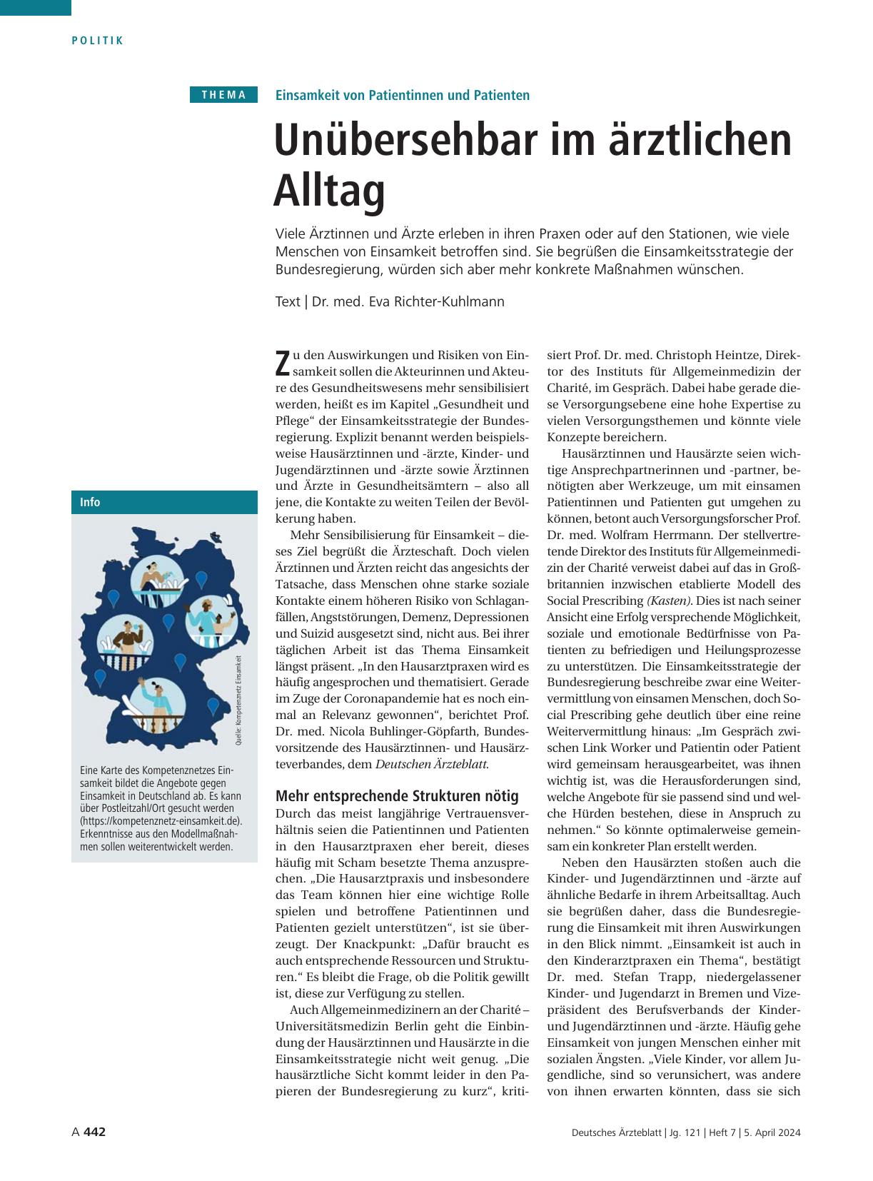 Vorschauseite 1: Einsamkeit von Patientinnen und Patienten: Unübersehbar im ärztlichen Alltag