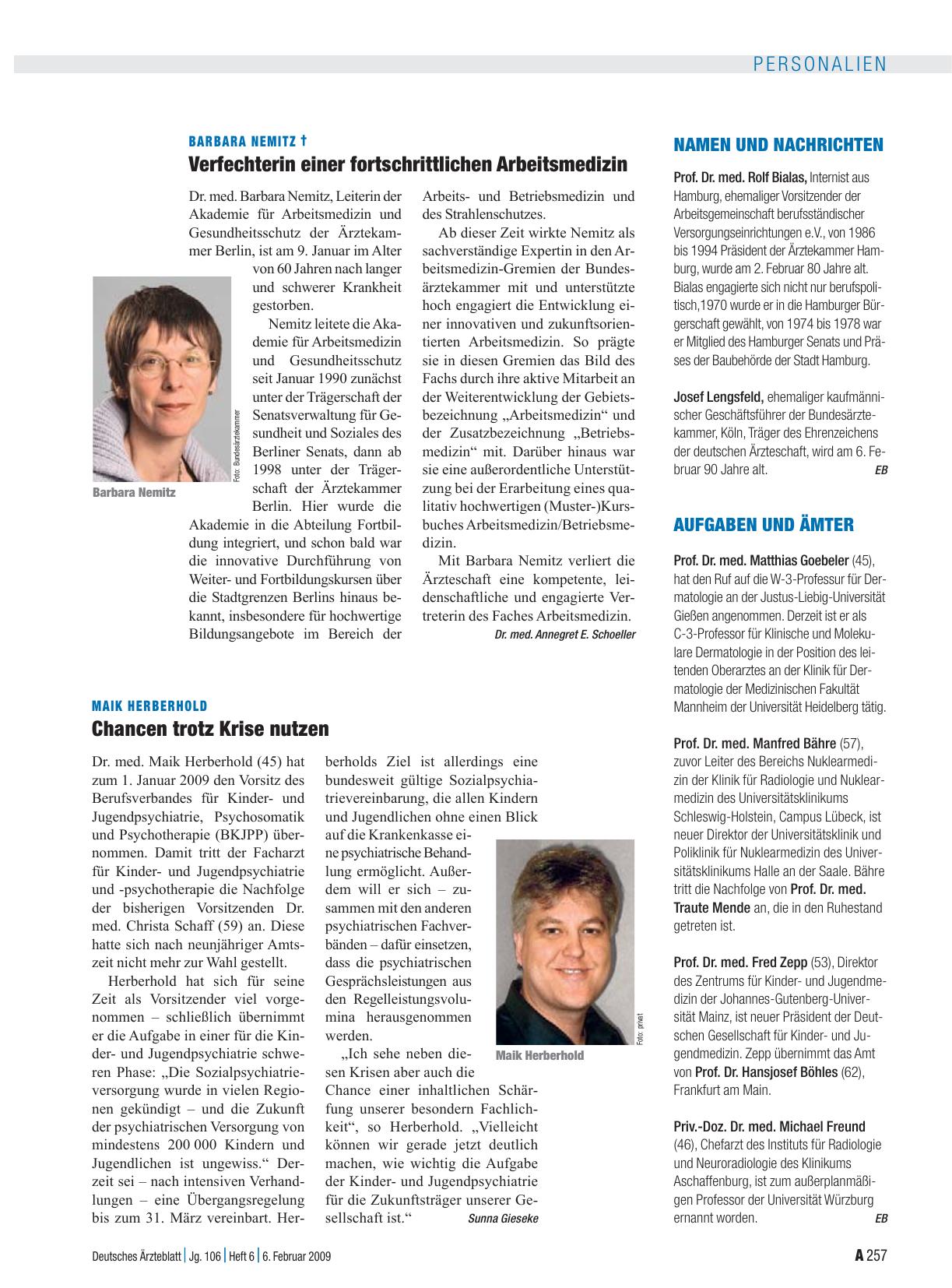Vorschauseite 1: Namen und Nachrichten