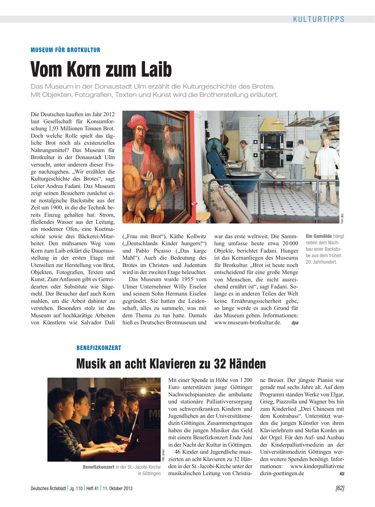 Vorschauseite 1: Benefizkonzert: Musik an acht Klavieren zu 32 Händen
