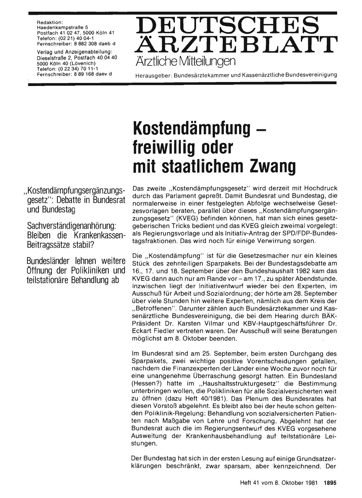 Vorschauseite 1: Kostendämpfung freiwillig oder mit staatlichem Zwang (Teil 1)
