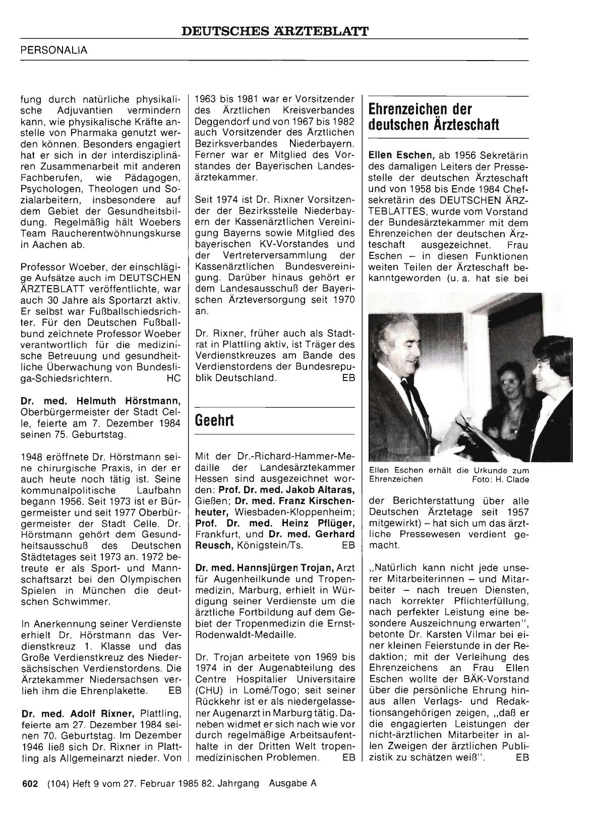 Vorschauseite 1: Ehrenzeichen der deutschen Ärzteschaft