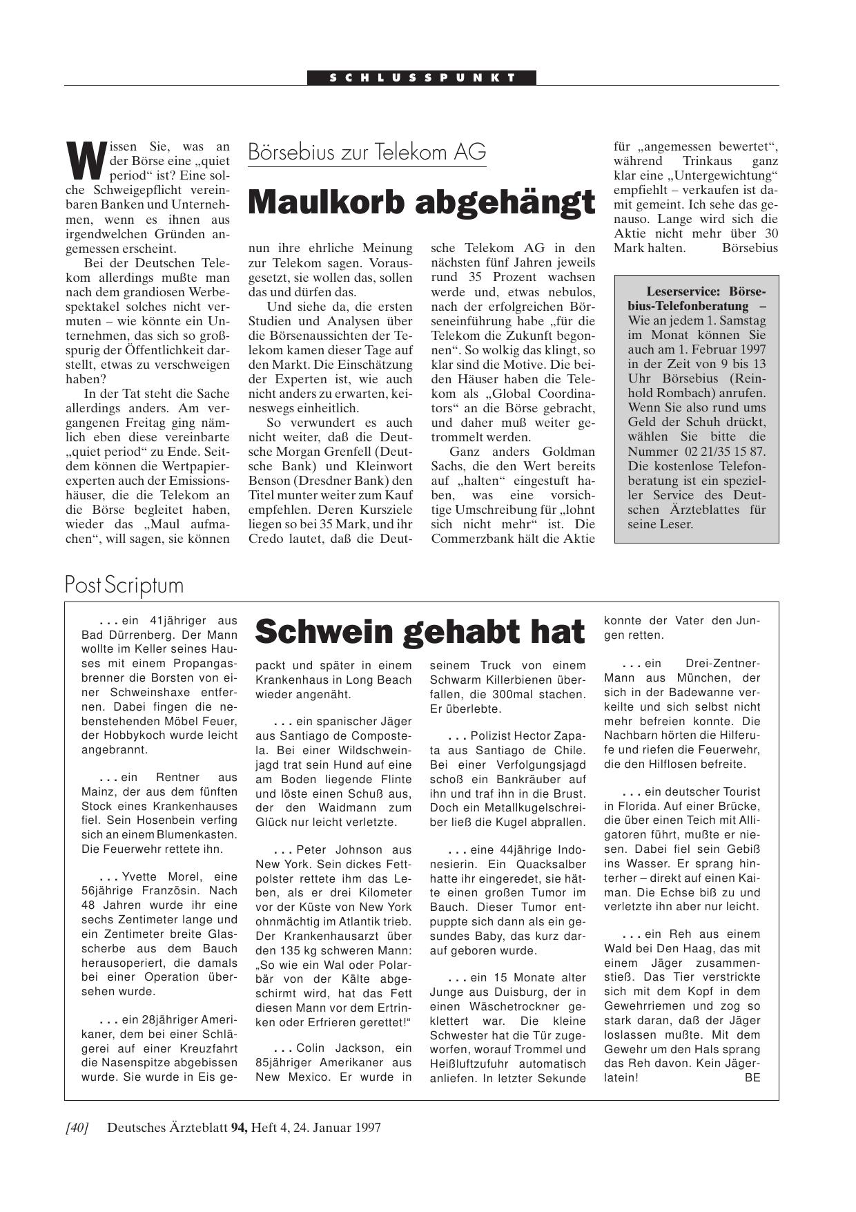 Vorschauseite 1: Schwein gehabt hat