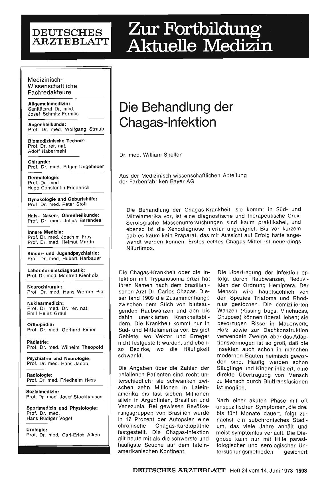 Vorschauseite 1: Die Behandlung der Chagas-Infektion