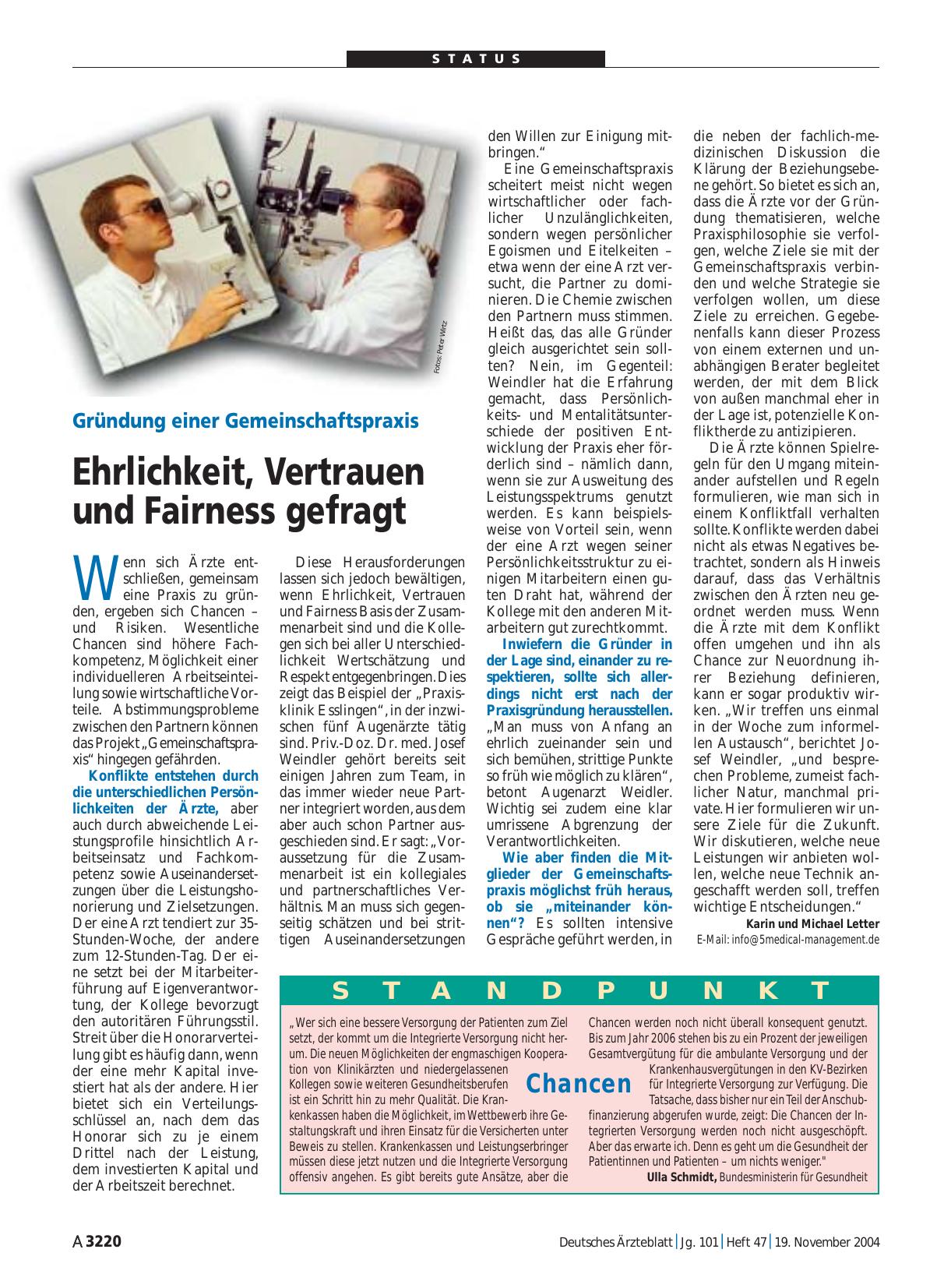 Vorschauseite 1: Standpunkt: Chancen