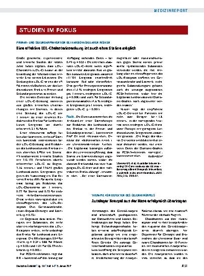 Vorschauseite 1: Therapie von Defekten des Gelenkknorpels: Autologer Knorpel aus der Nase erfolgreich übertragen