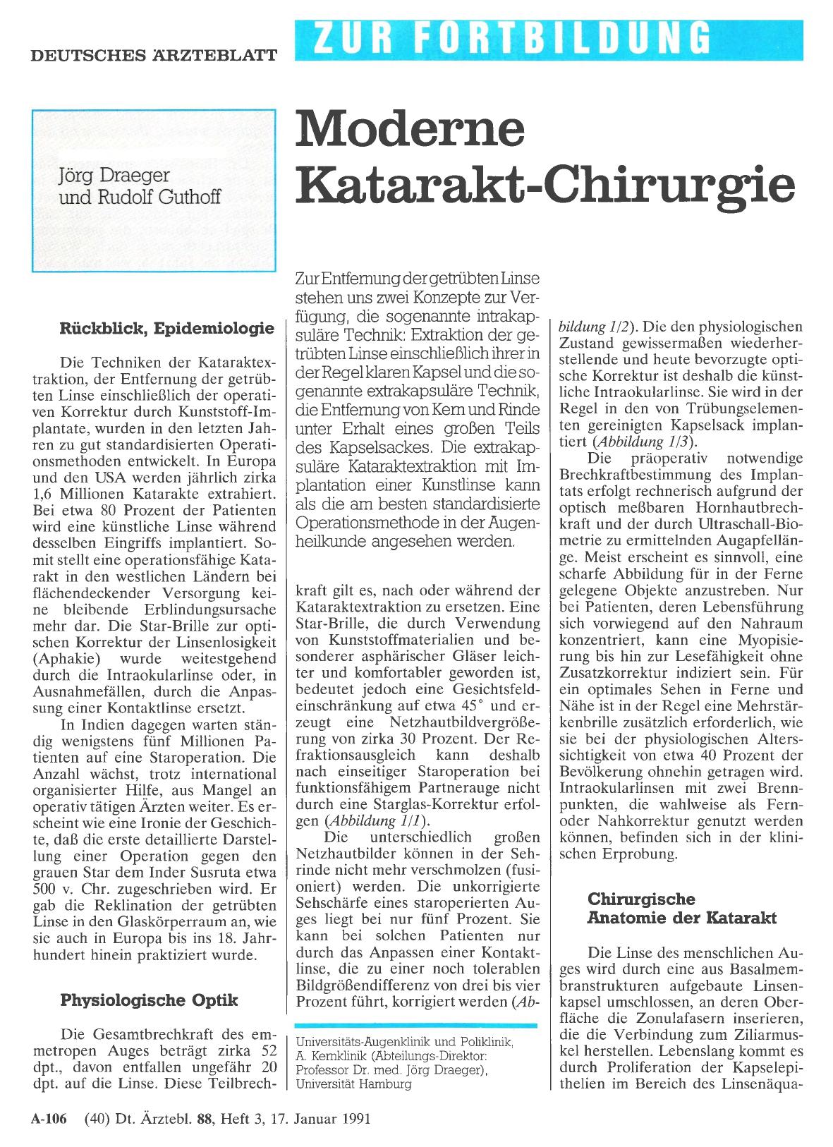 Vorschauseite 1: Moderne Katarakt-Chirurgie