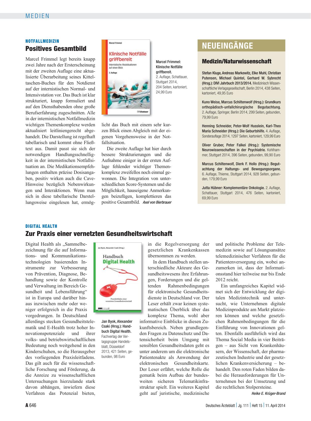 Vorschauseite 1: Neueingänge
