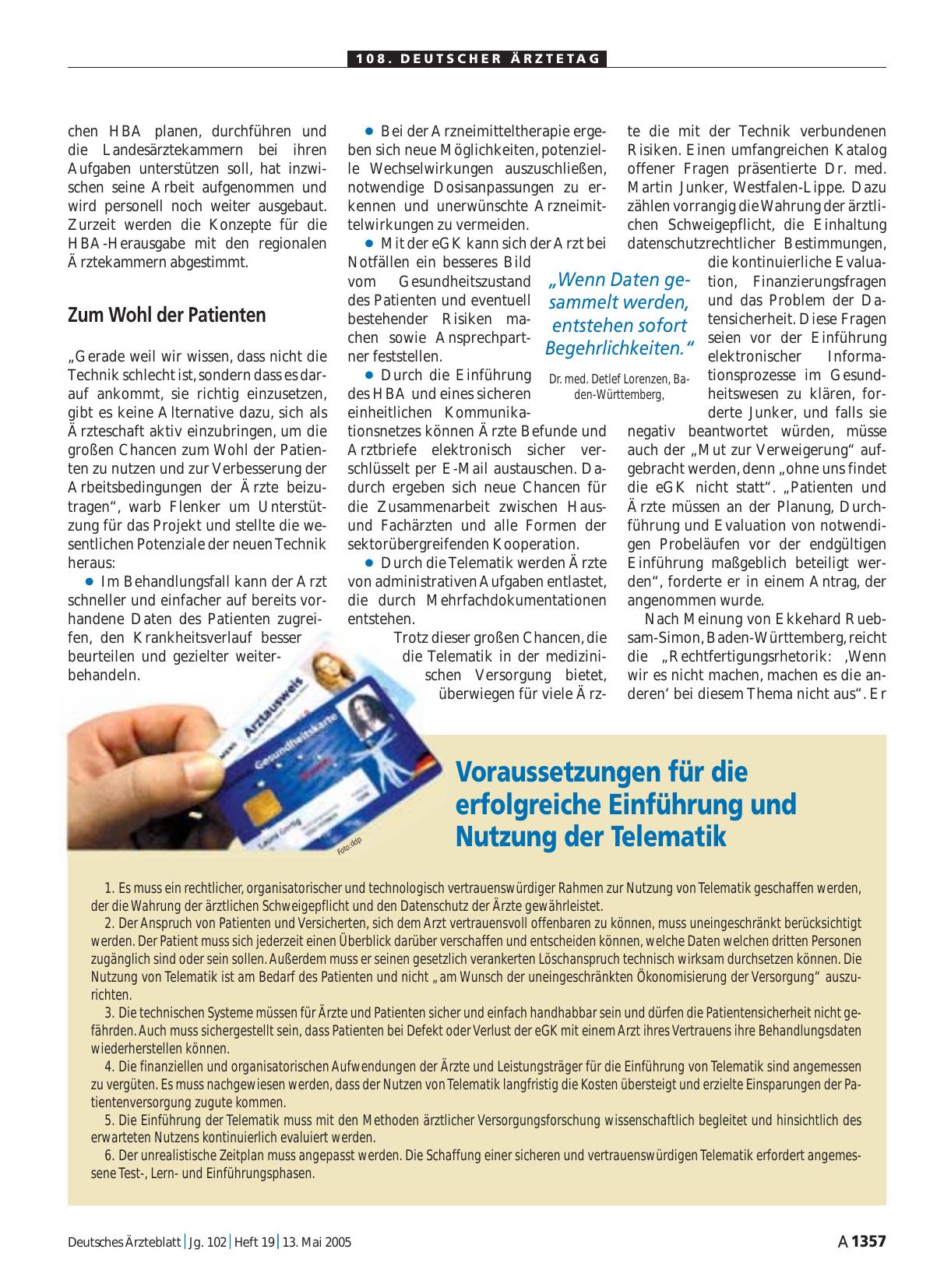 Vorschauseite 1: Voraussetzungen für die erfolgreiche Einführung und Nutzung der Telematik
