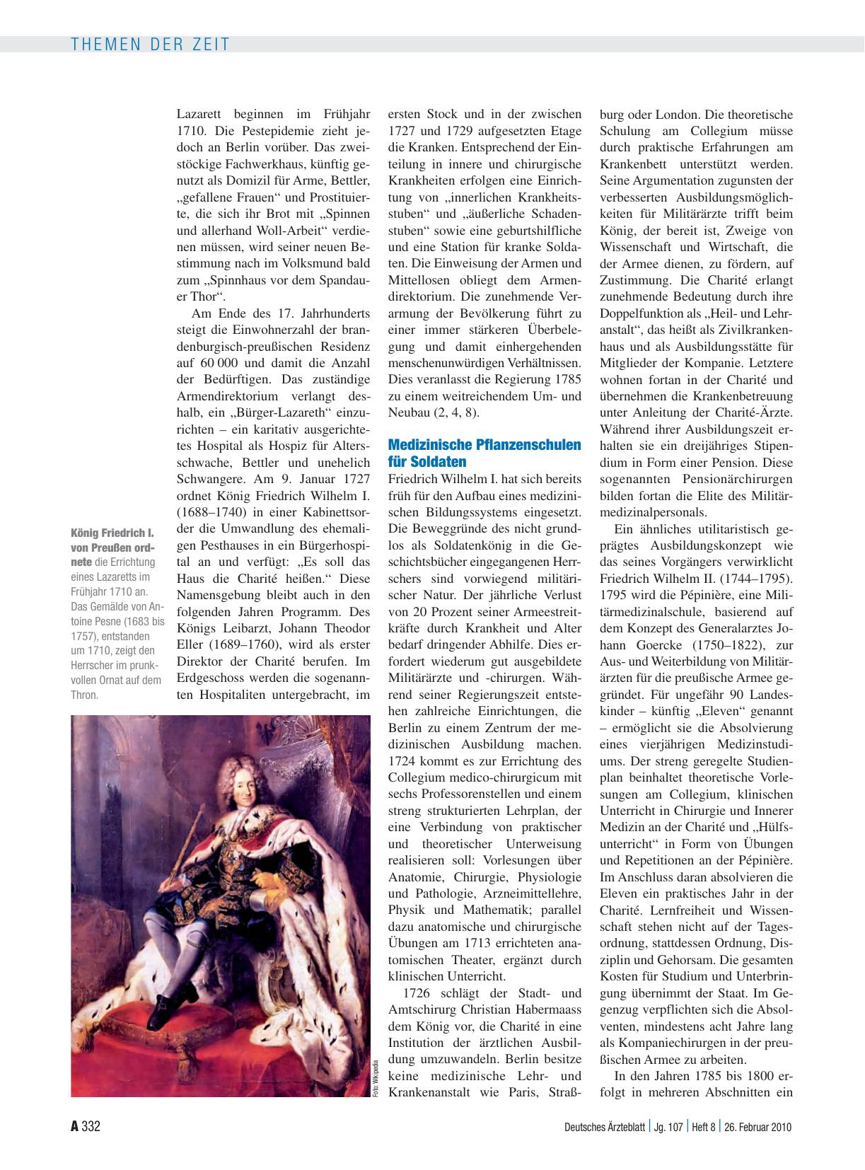 Vorschauseite 2: 300 Jahre Berliner Charité: Die Pest, die Weiße Frau und eine weitgreifende Kabinettsorder