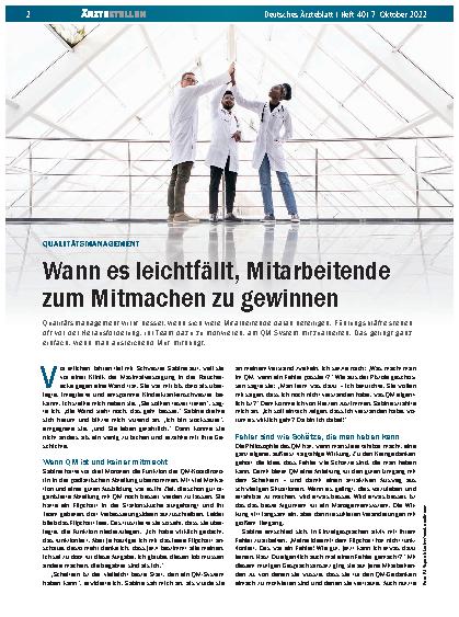 Vorschauseite 1: Qualitätsmanagement: Wann es leichtfällt, Mitarbeitende zum Mitmachen zu gewinnen