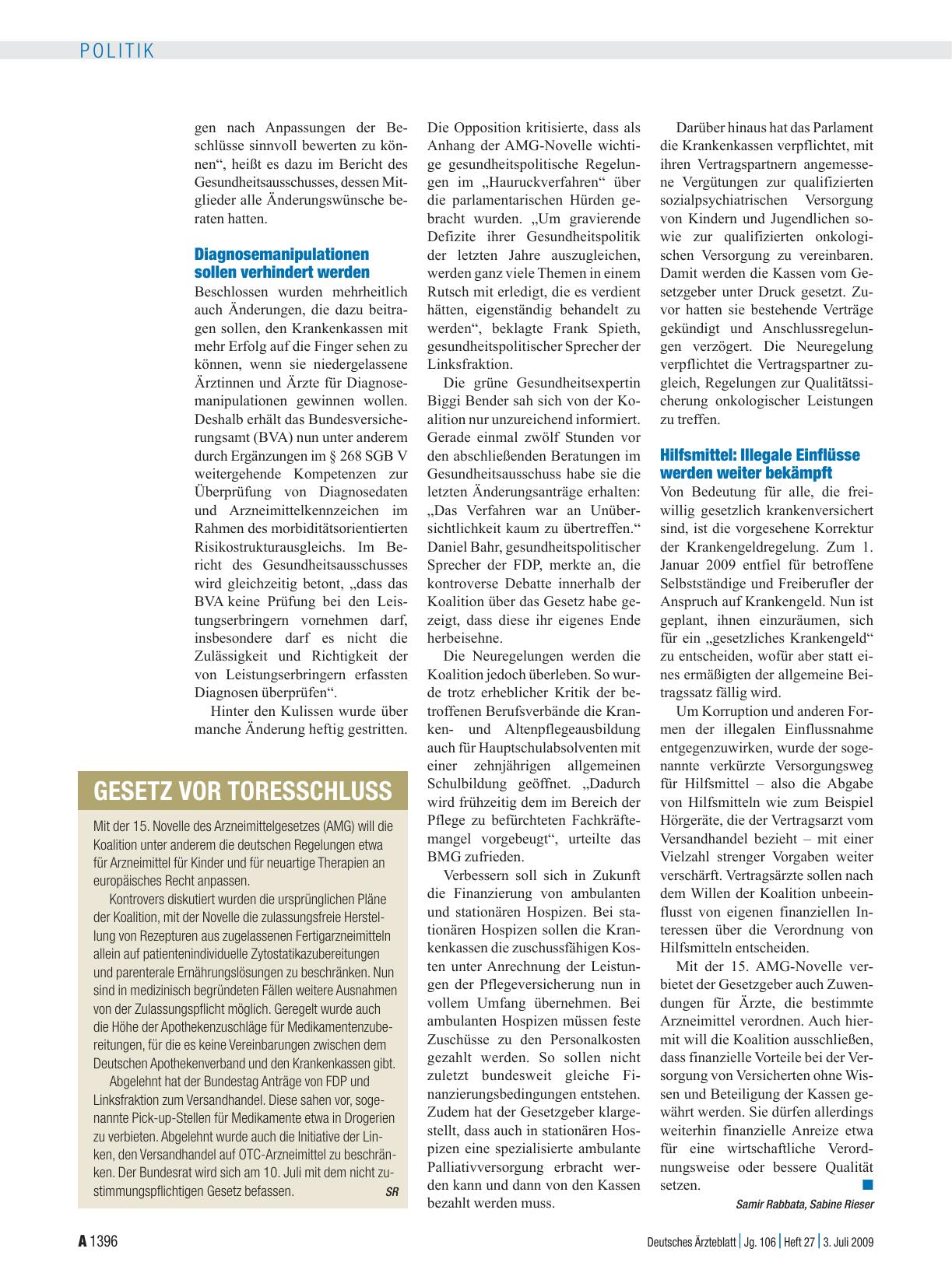 Vorschauseite 1: Gesetz vor Toresschluss